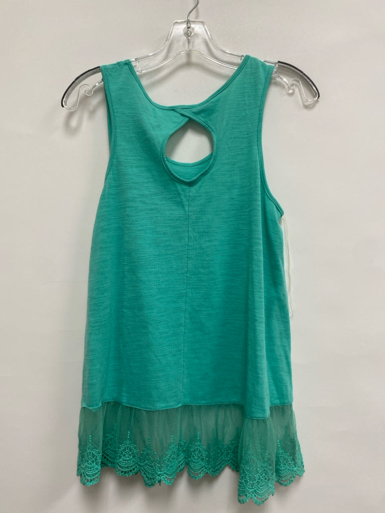 NWT Size M Teal Green Sleeveless Lace Ladies Top
