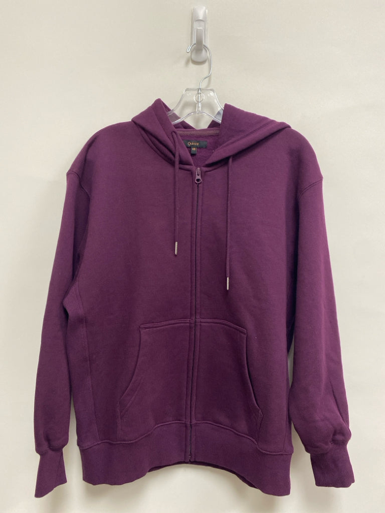 Quince Size XS Plum Hooded Zip Down Ladies Sweatshirt