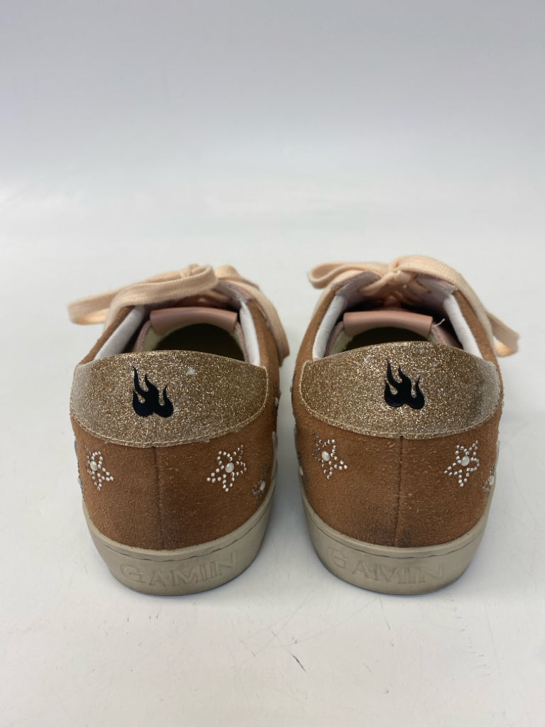 NEW/BOX Gamin  Size 37 Blush Brown/White Lace-up Sneakers