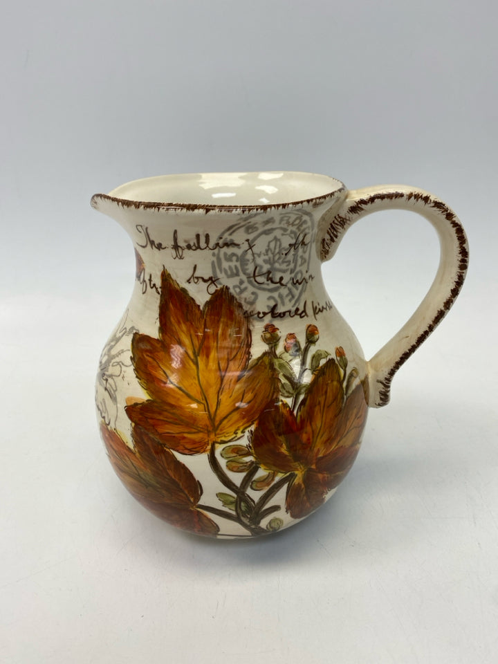 Cream Orange/Brown Leaves Fall