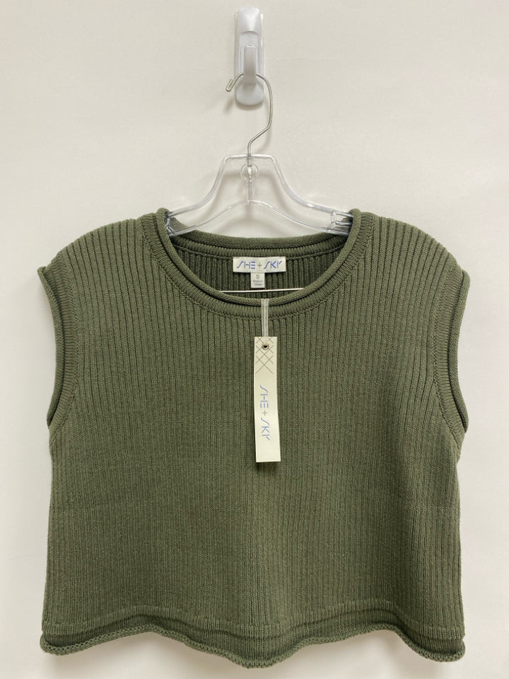 NWT She + Sky Size S Sage Ribbed Knit Ladies 2pc Shorts
