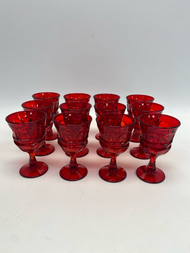 Red Thumbprint Glassware