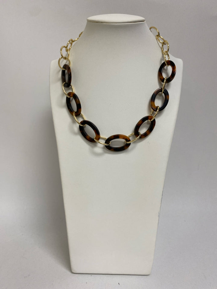 LOFT Brown/Black Gold Color Tortoise Shell Necklace