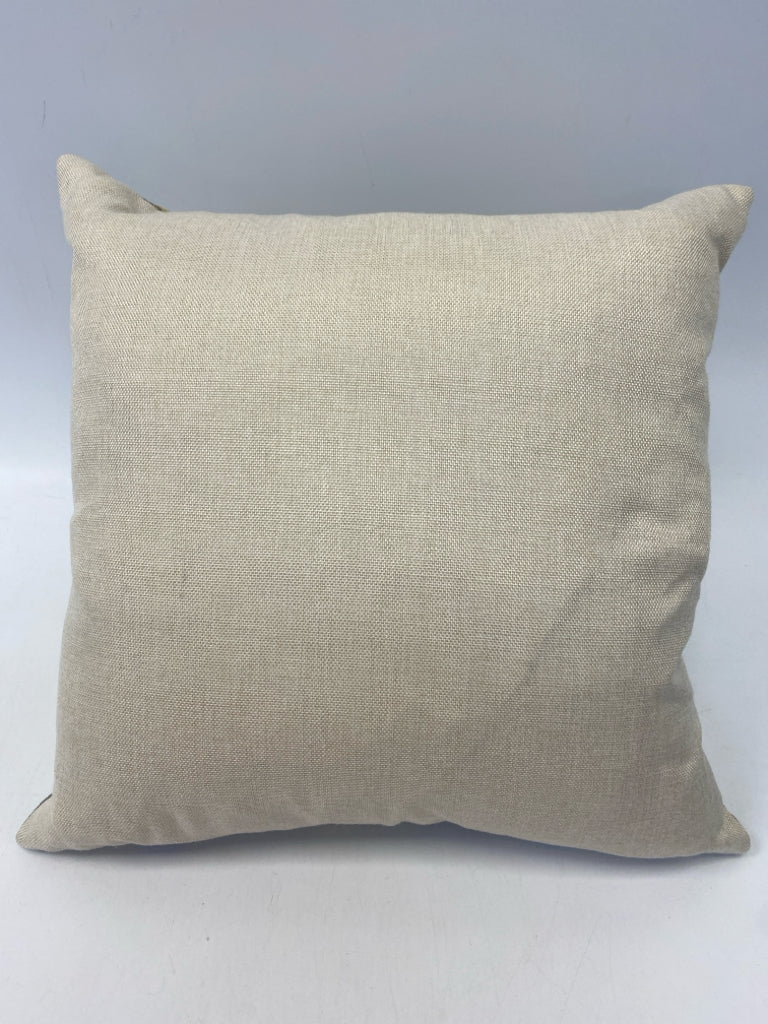 Gray Cream Flowers Pillow