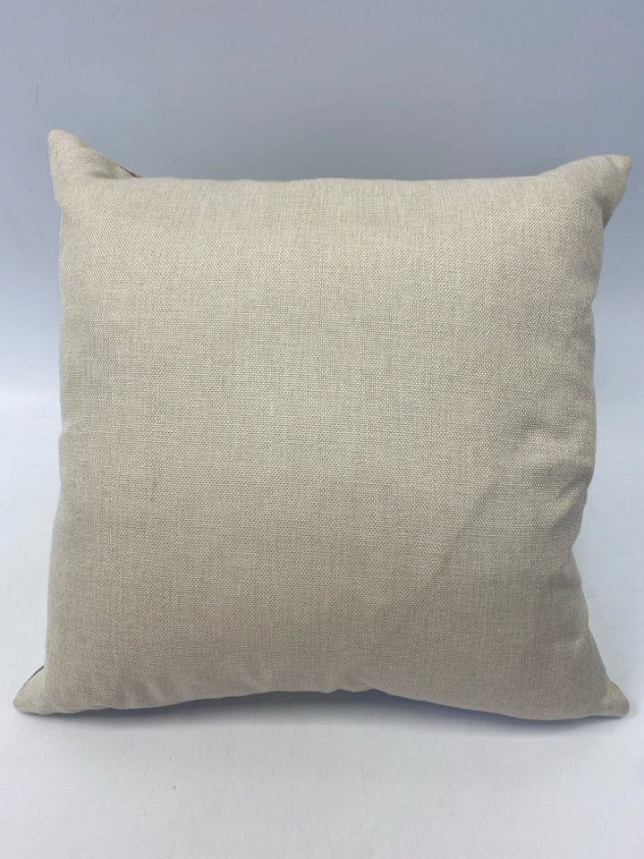 Gray Cream Flowers Pillow