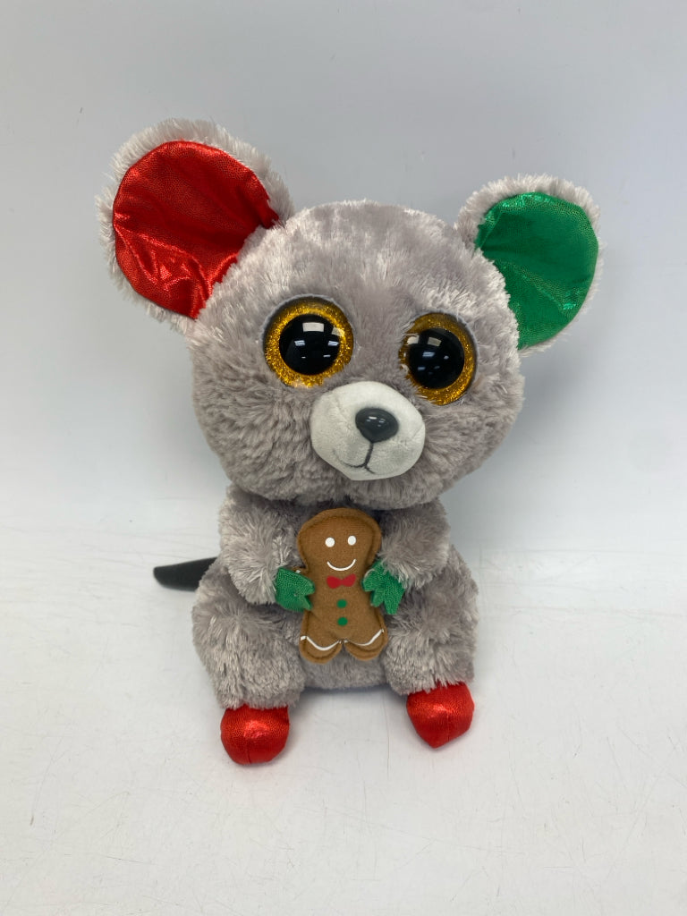Ty Gray Red/Green Christmas Stuffed Animal