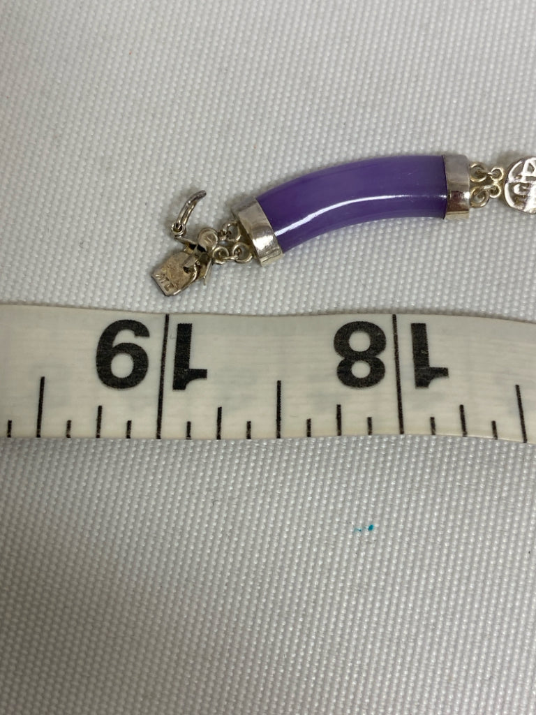 Purple Silver Stones Necklace