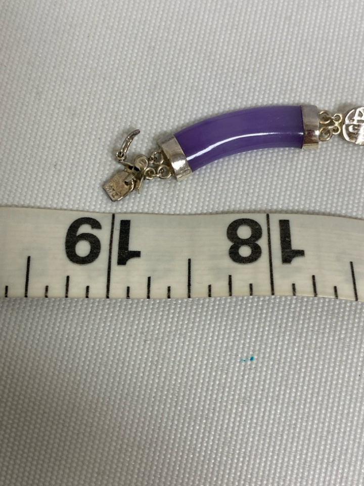 Purple Silver Stones Necklace