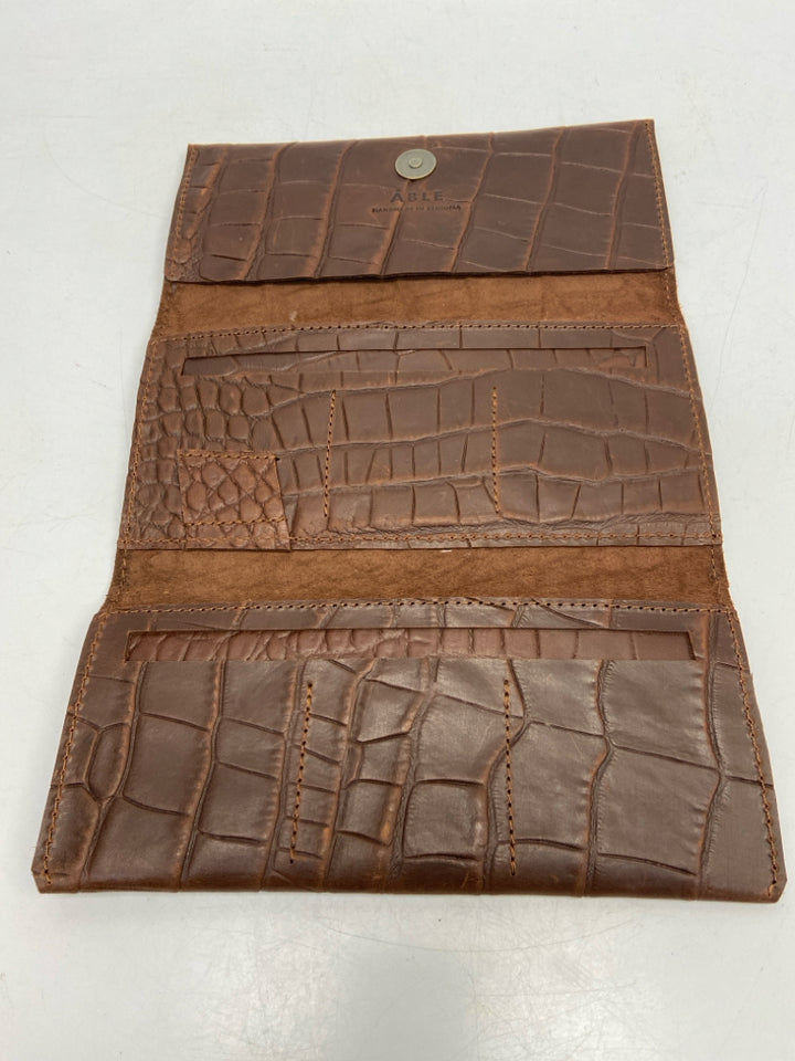 ABLE LOCAL &amp; GLOBAL Dark Brown Embossed Wallet