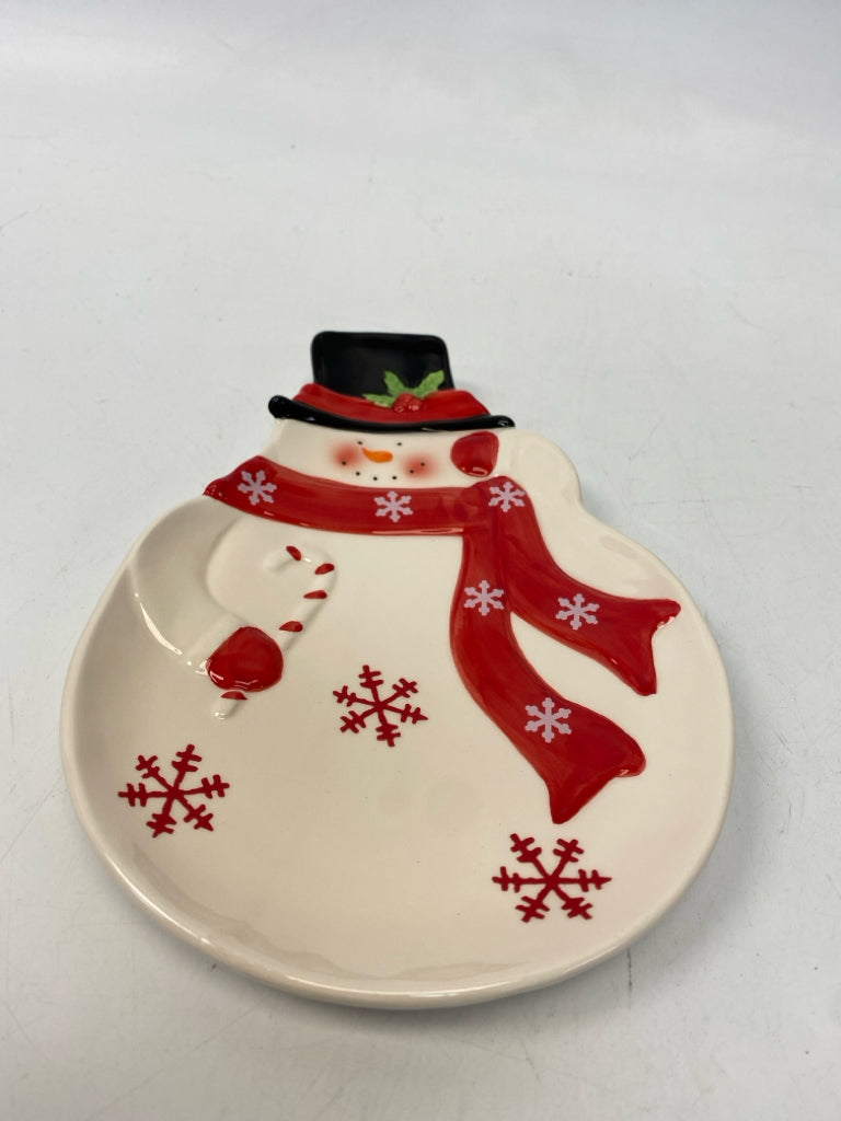 Cream Red/Black Snowman Christmas