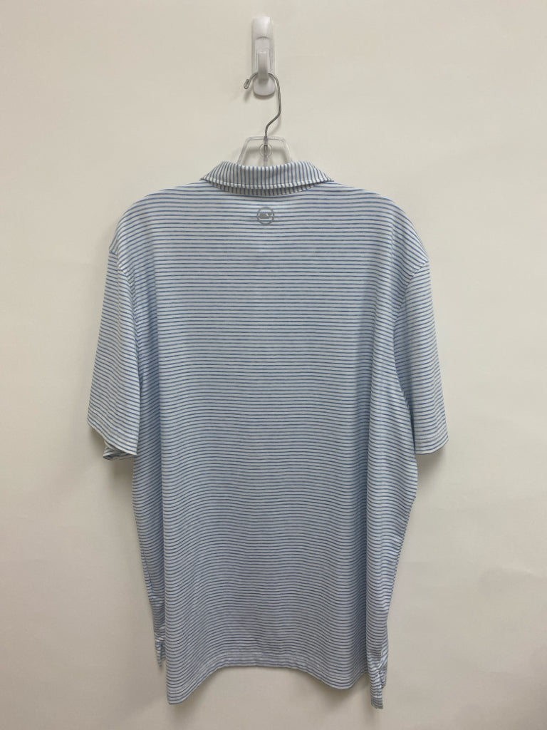 Vineyard Vines Size XL White Blue Striped Polo Men&