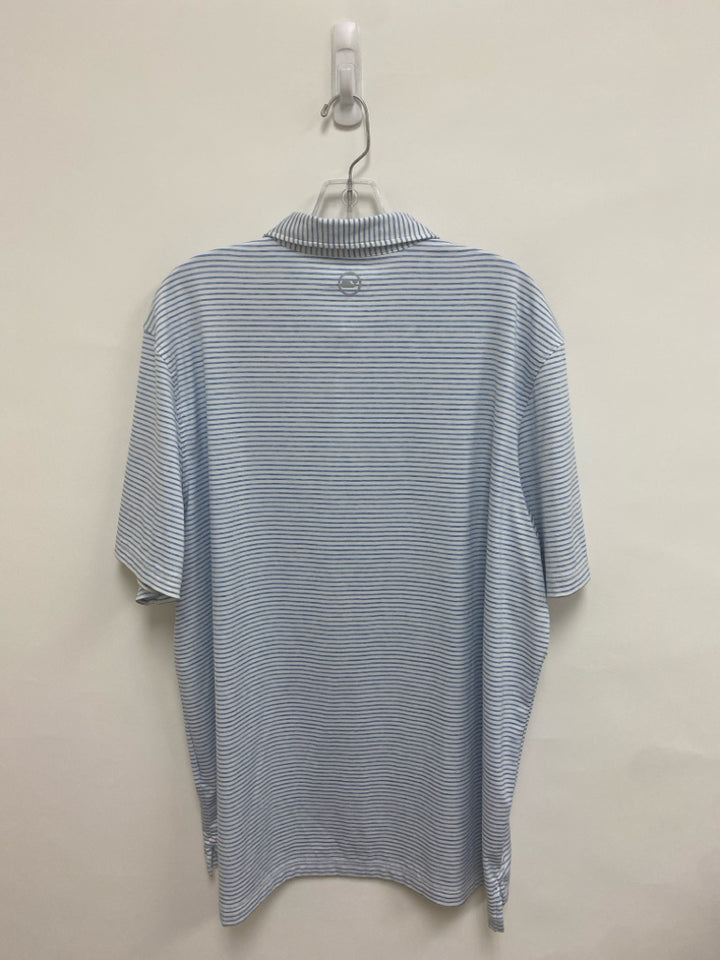 Vineyard Vines Size XL White Blue Striped Polo Men&