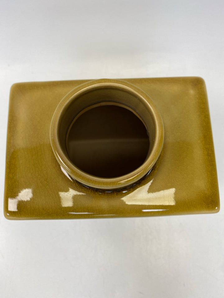 Gold Brown Drip glaze Ceramic Vase