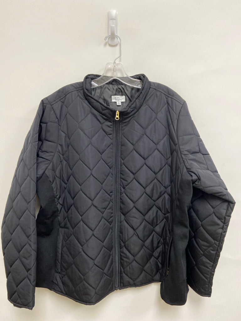 Kim Rogers Size 1X Black Zip Down Quilted Plus Size Jacket