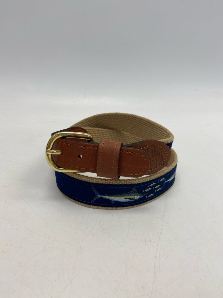 Size 32 Blue Tan Fish Men&