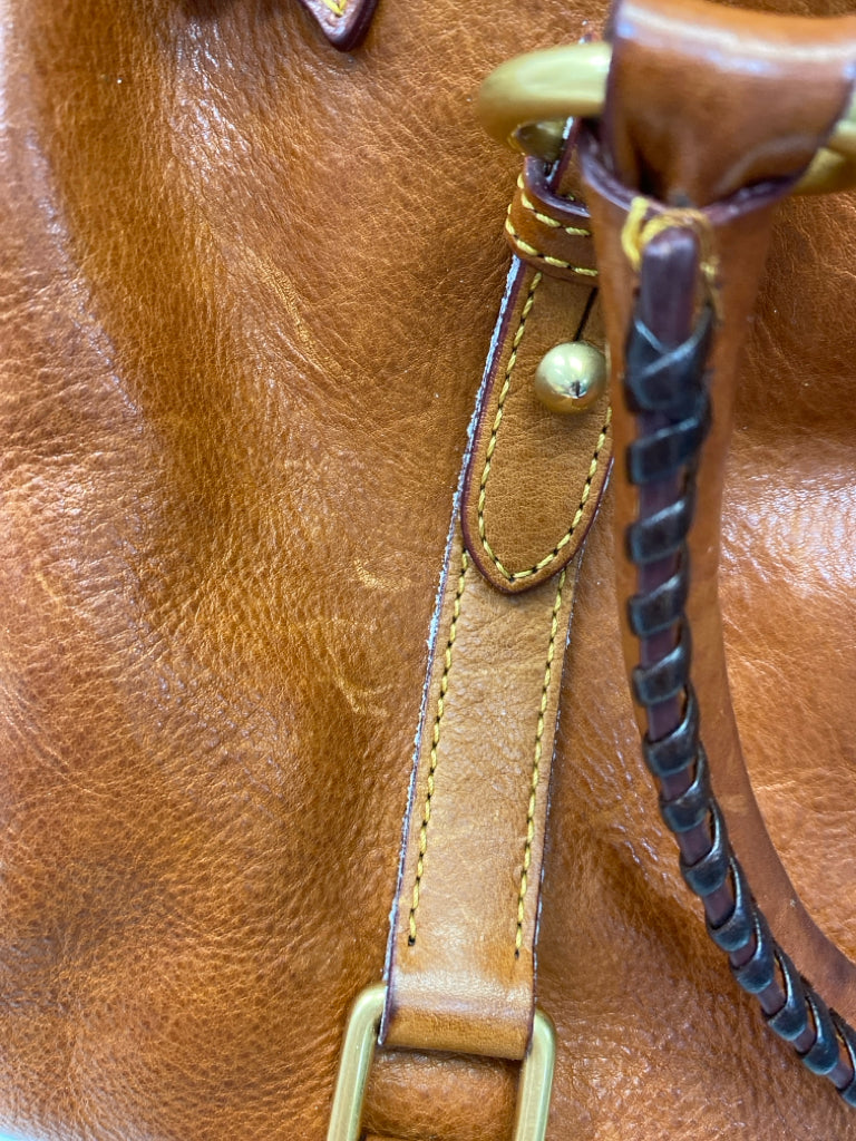 Dooney &amp; Bourke Brown Tassel(es) Leather Handbag