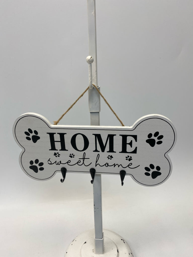 White Black Paw Prints Wall Hanging