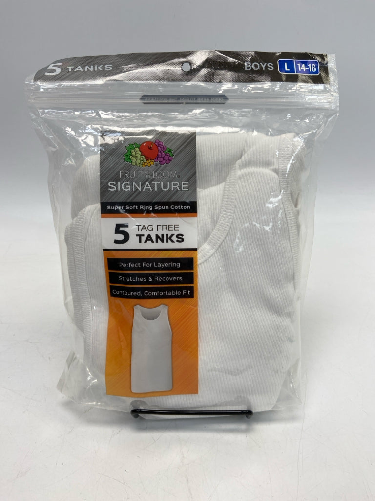 NEW/PKG Fruit/Loom SIZE L White Ribbed Tank Boy&