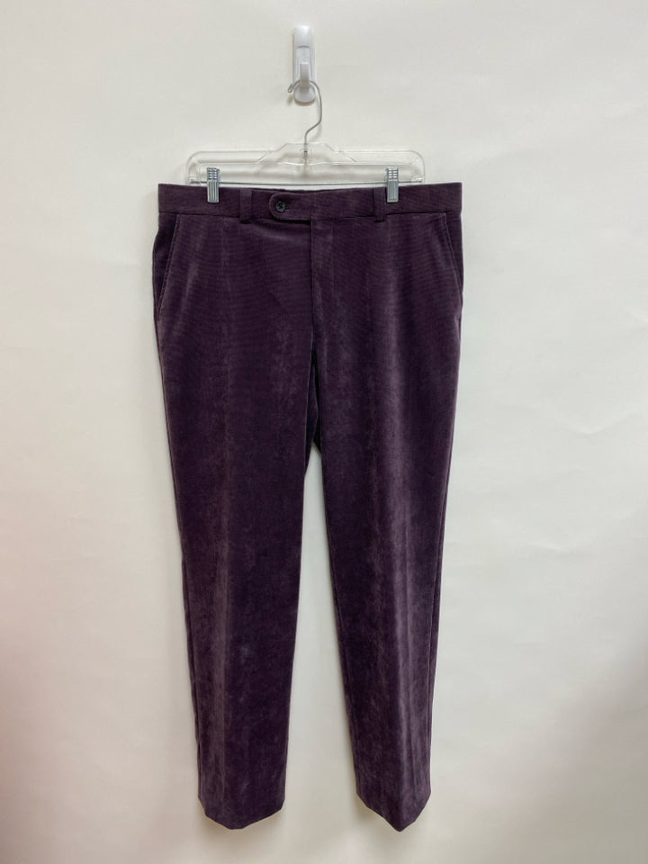 BALLIN Size 35 Purple Texture Velour Men&