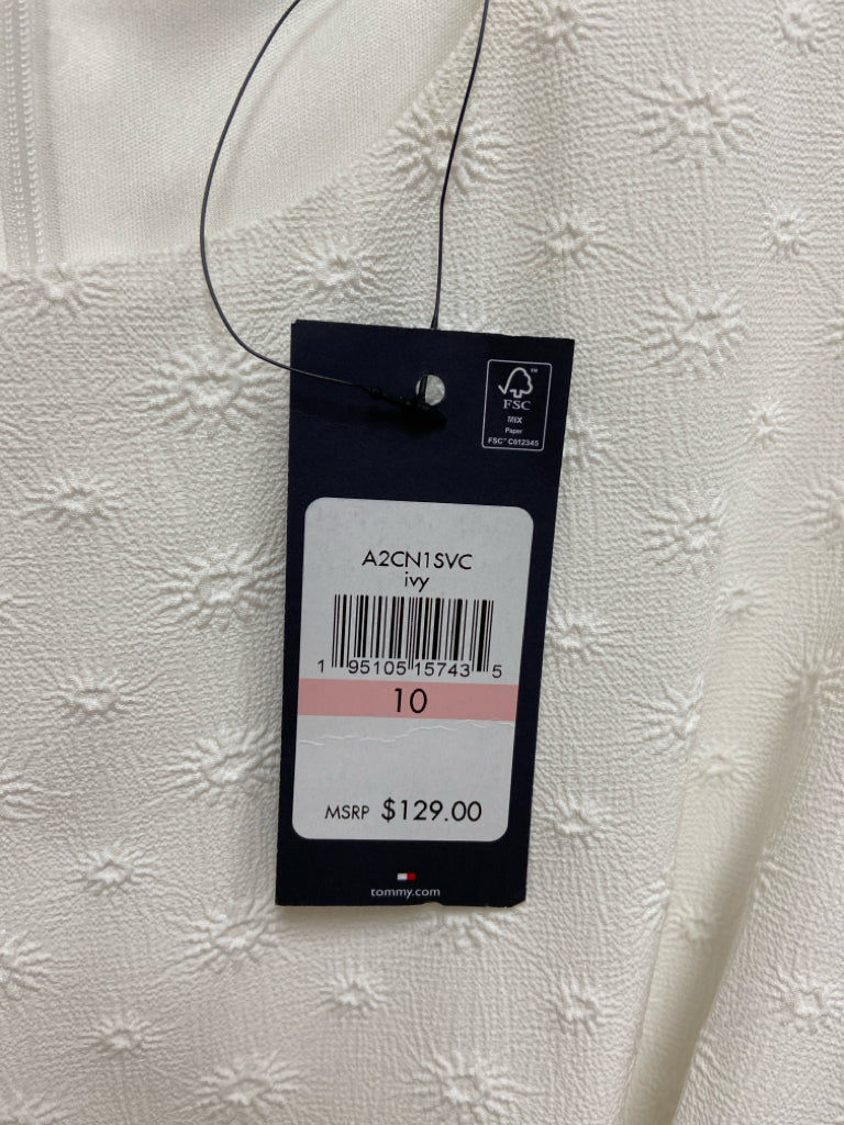 NWT Tommy Hilfiger Size 10 White Flowers Sleeveless Ladies Dress