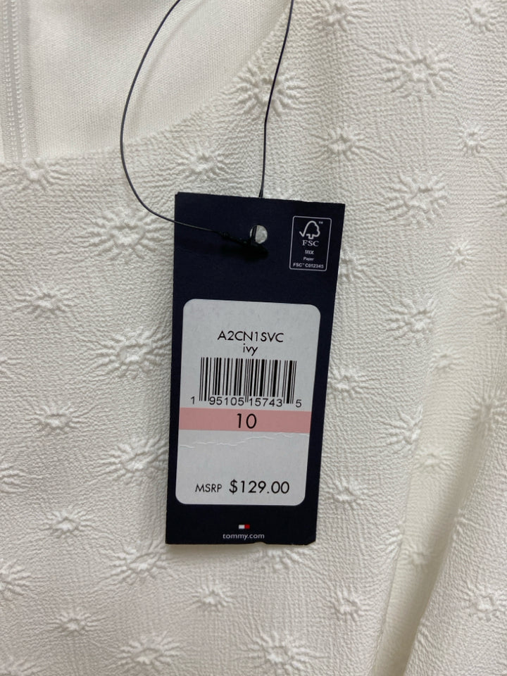 NWT Tommy Hilfiger Size 10 White Flowers Sleeveless Ladies Dress