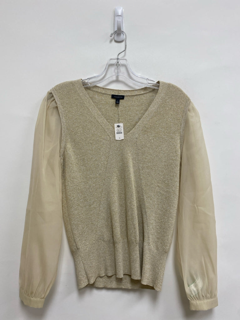 NWT Talbots Size S Cream Gold Color Glitter Ladies Sweater