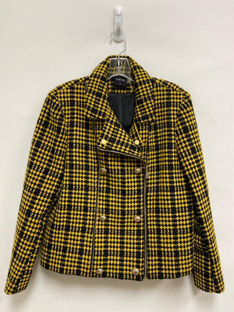 Cartise Size L Black Yellow Tweed Ladies Jacket