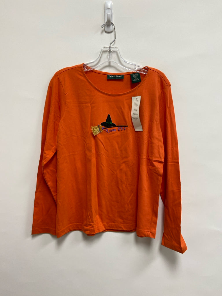 NWT Lemon Grass Size M Orange Halloween Ladies Top