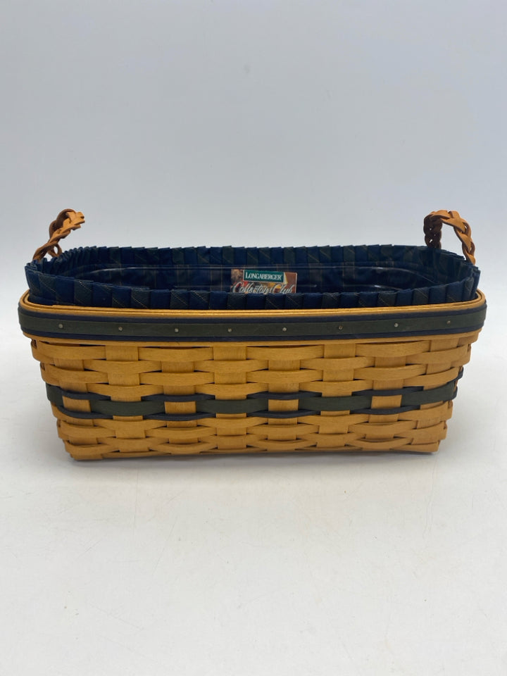 Longaberger Brown Green/Blue Basket