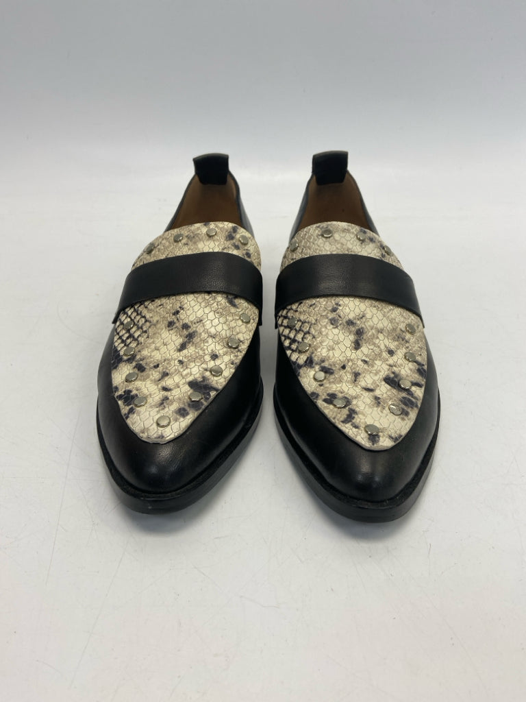 Joie  Size 38.5 Cream/Black Snakeprint Flats