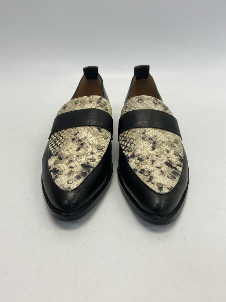 Joie  Size 38.5 Cream/Black Snakeprint Flats
