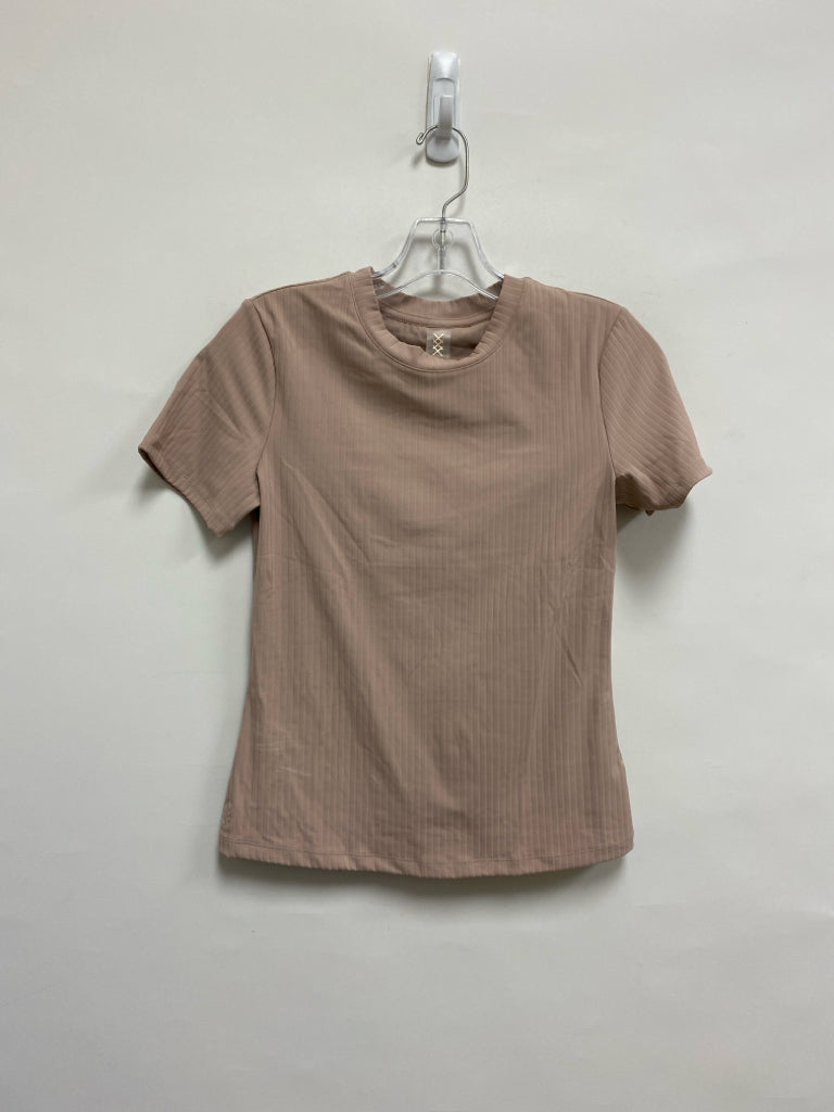 RHONE Size S Dusty Pink Ribbed Short Sleeve Athletic Top