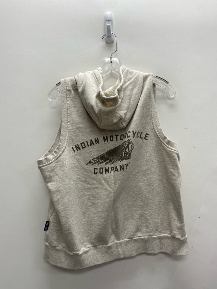Size XL Cream Zip Down Hooded Ladies Vest
