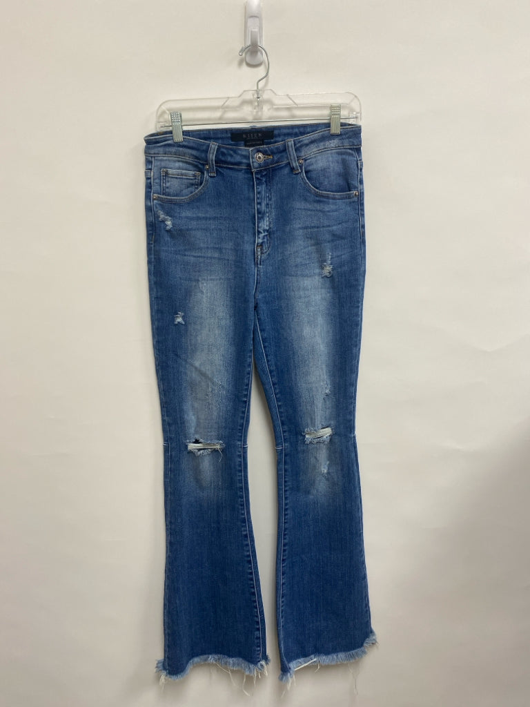 RISEN Size 29 Faded Denim Distressed Flared Ladies Jeans