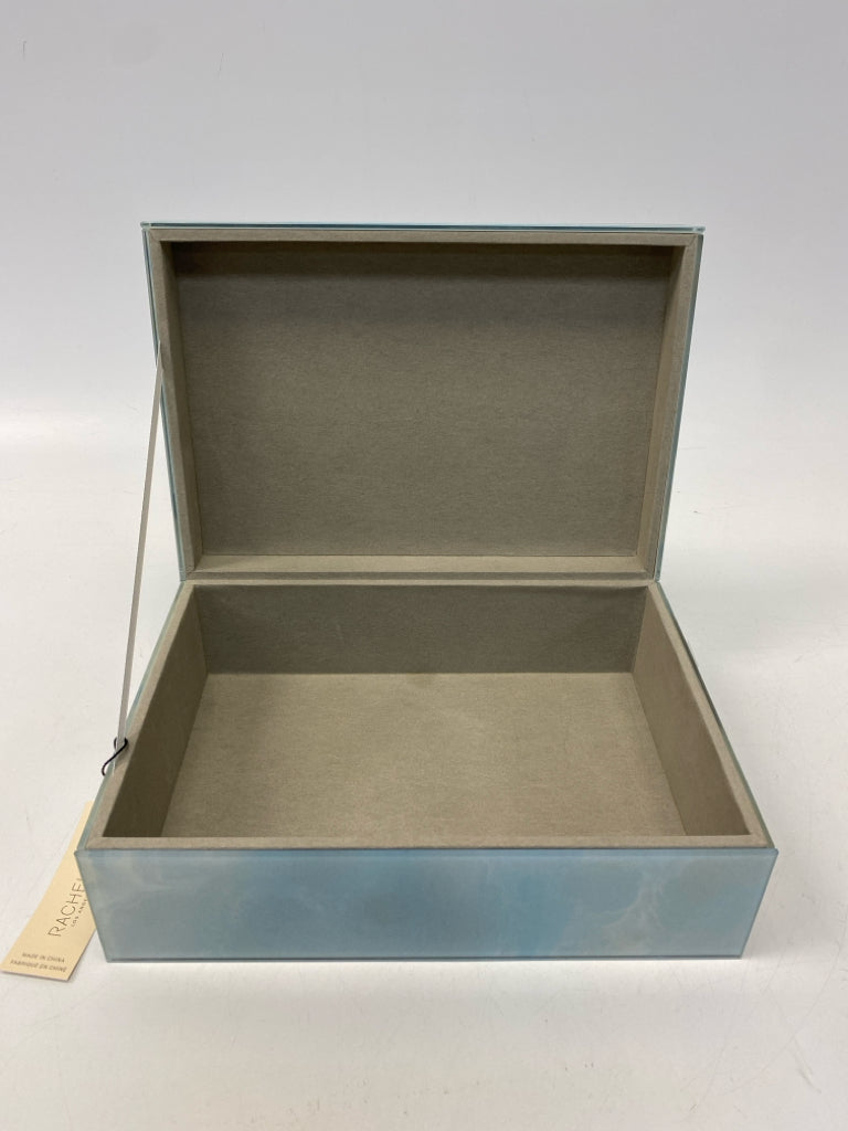 NWT RACHEL ZOE Blue Gold Glass Box