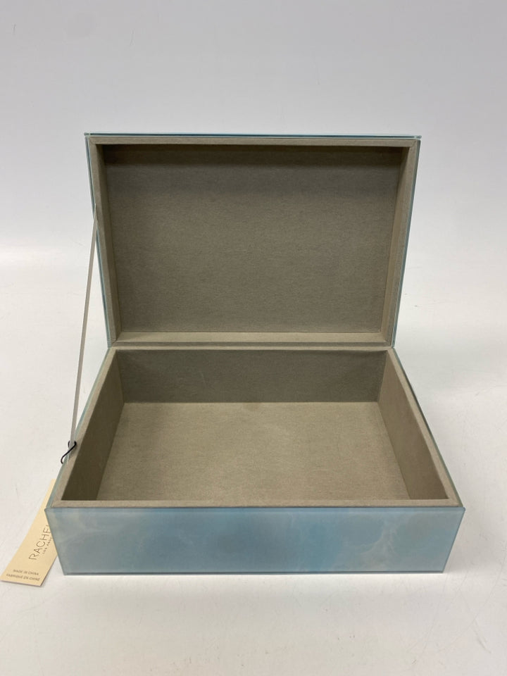 NWT RACHEL ZOE Blue Gold Glass Box