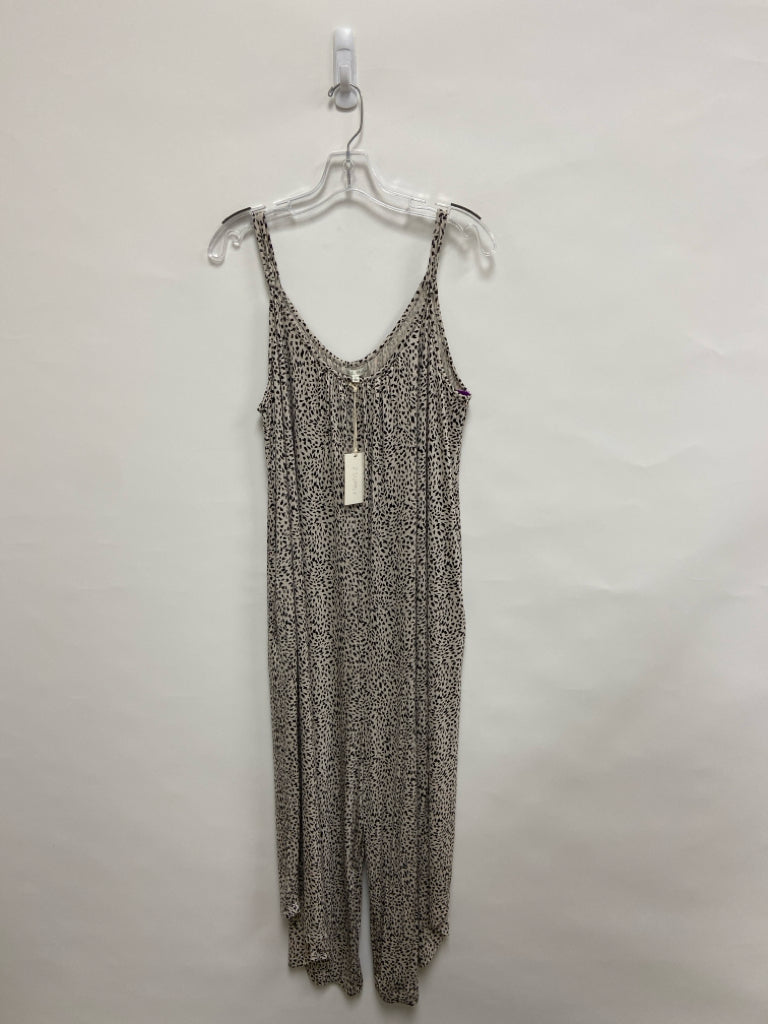 NWT Z Supply Size L Cream Black Sleeveless Ladies Jumpsuit