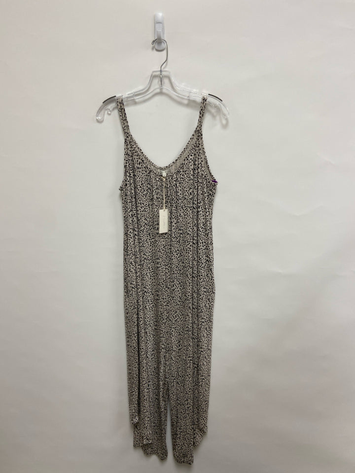 NWT Z Supply Size L Cream Black Sleeveless Ladies Jumpsuit