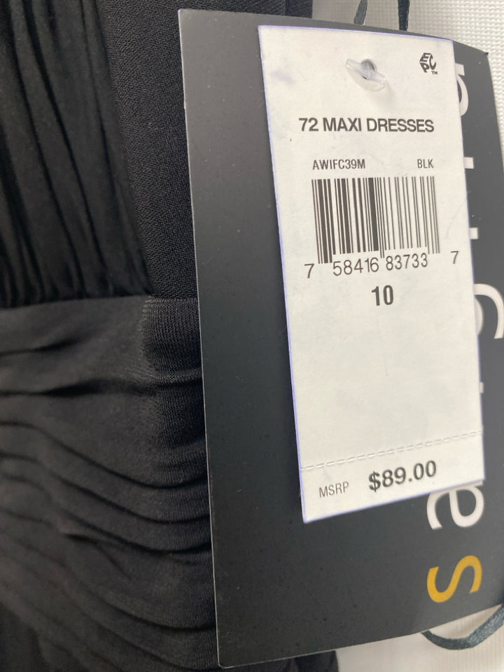 NWT Sangria Size 10 Black Pleated Sleeveless Ladies Dress