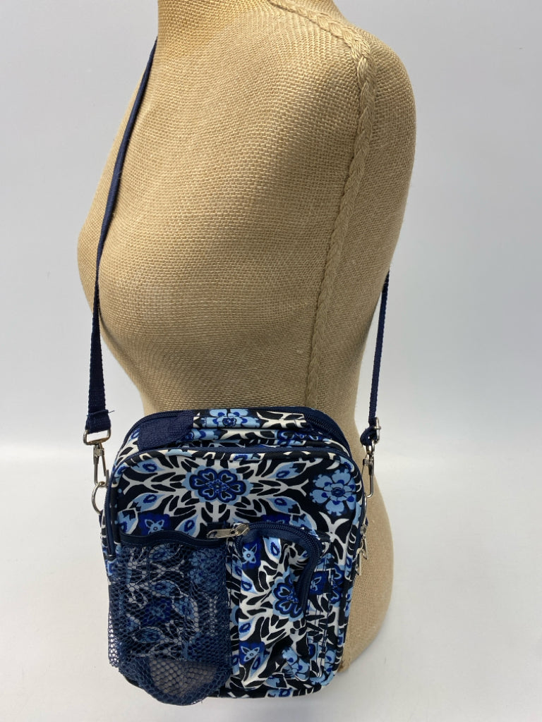Navy White Print Crossbody