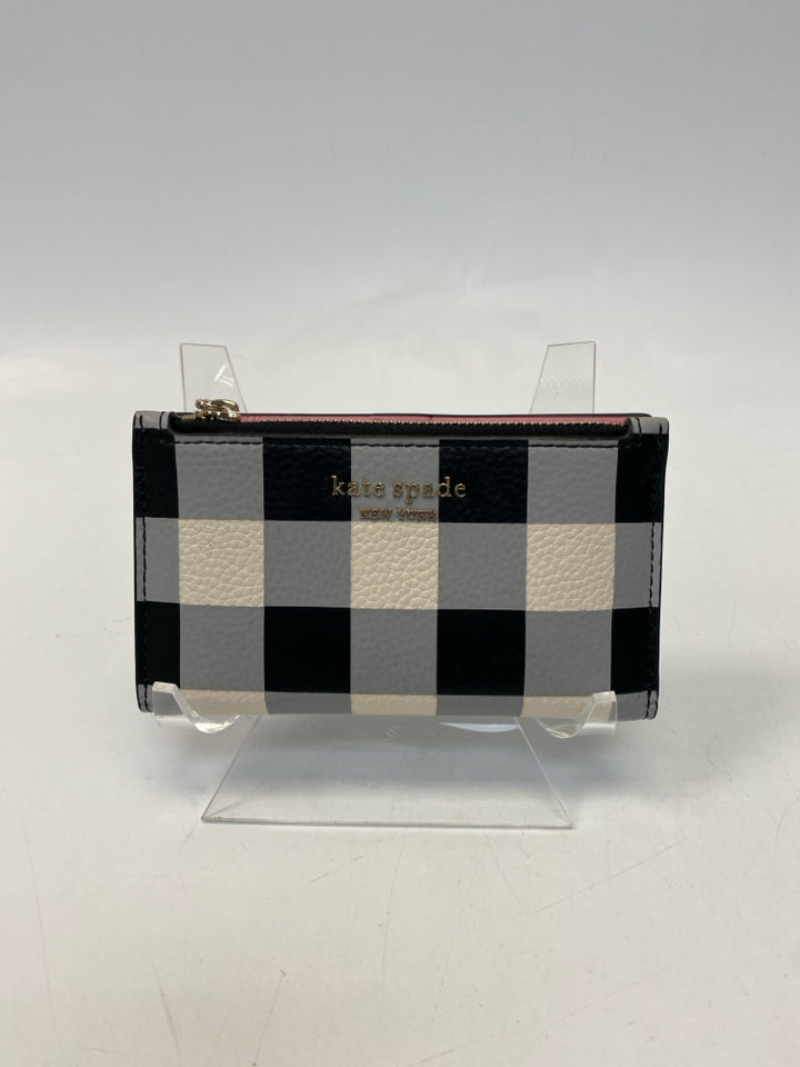 Kate Spade Black/Cream Pink Checkered Wallet