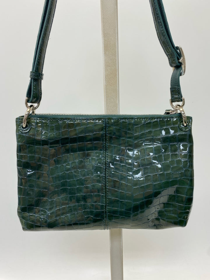 Brighton Emerald Green Embossed Patent Handbag