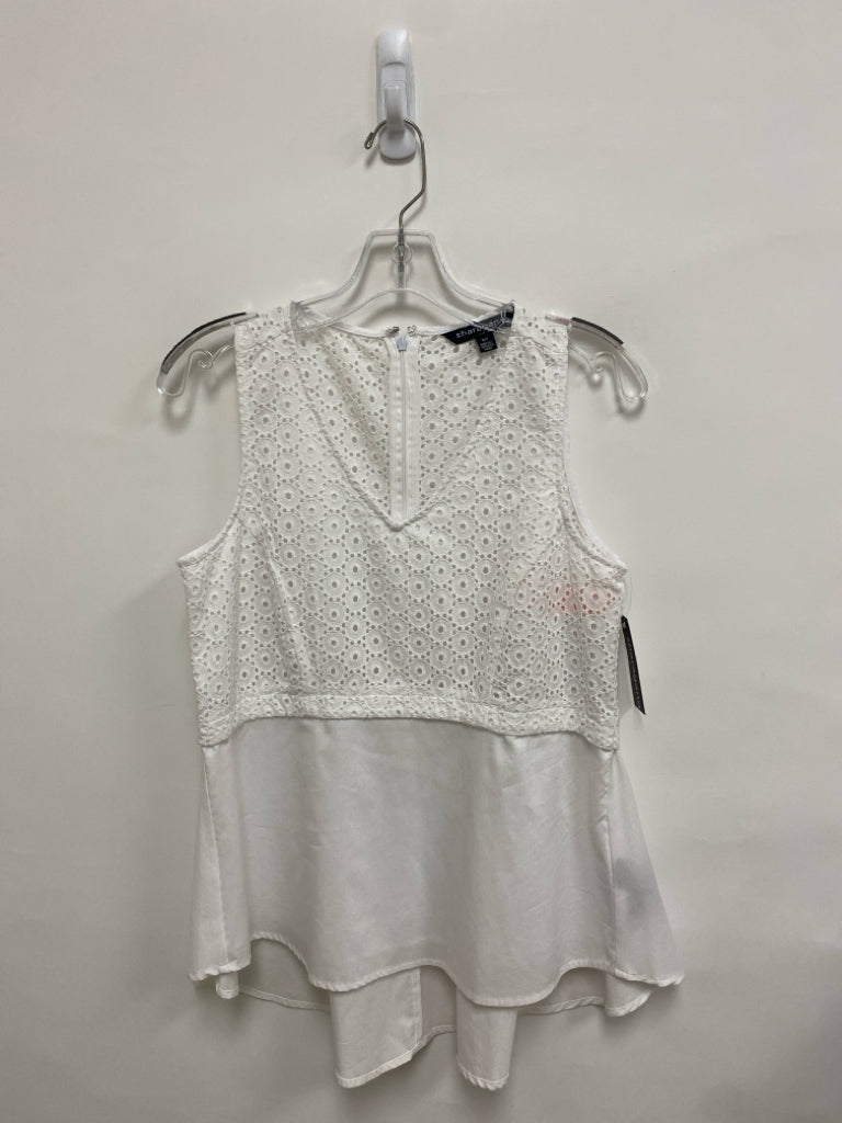 NWT Sharagano Size S White Sleeveless Eyelet Ladies Top