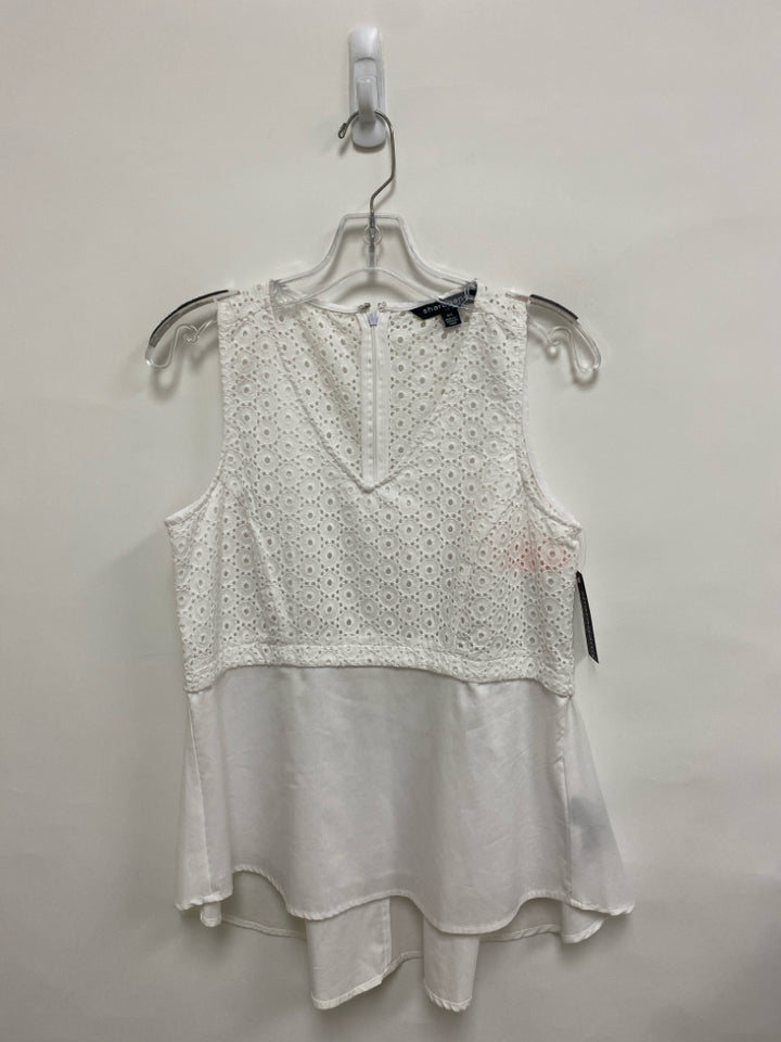 NWT Sharagano Size S White Sleeveless Eyelet Ladies Top