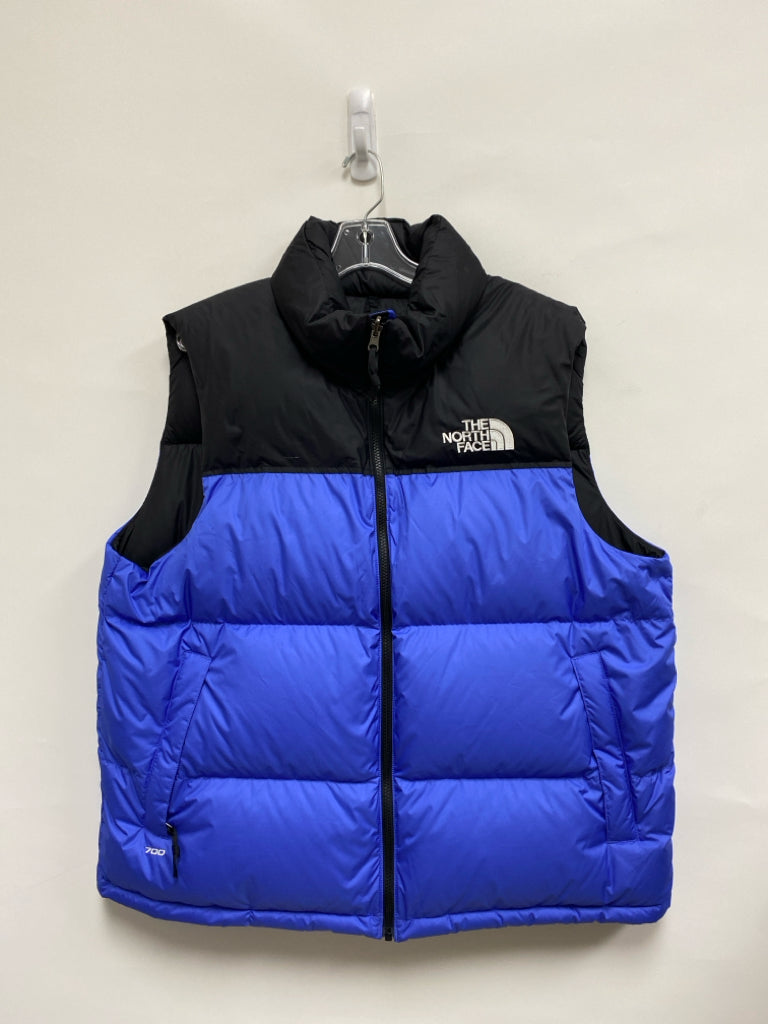 North Face Size XL Black Blue Color Block Puffer Men&
