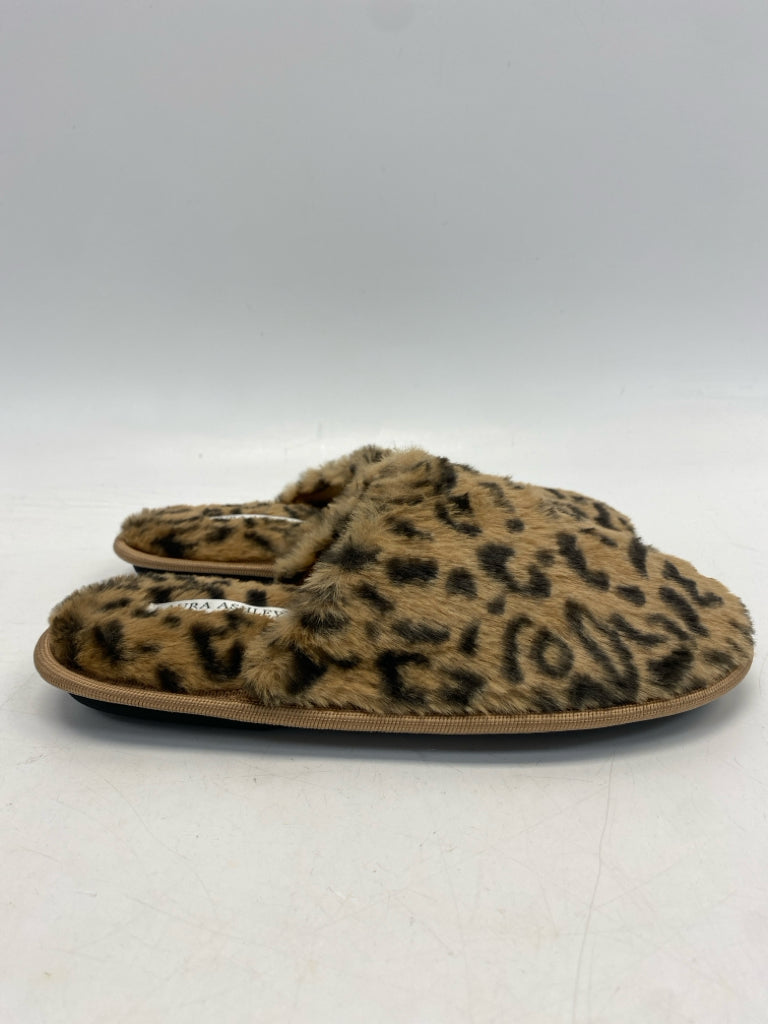 NWOT Laura Ashley Tan Black Animal Print Slippers