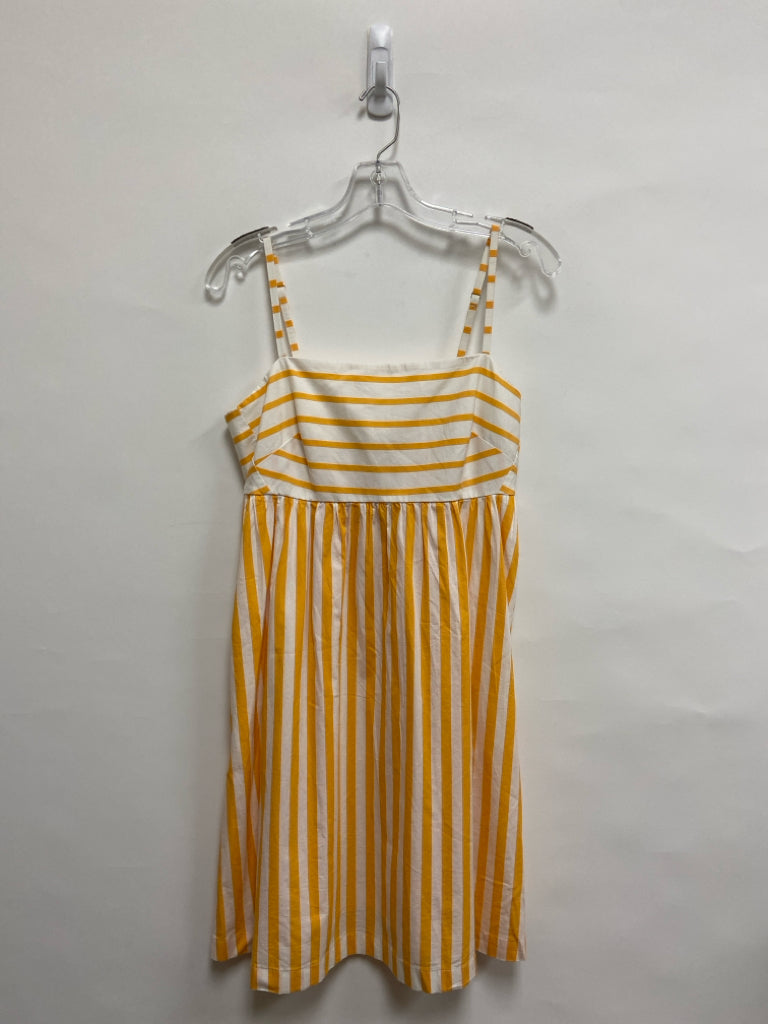 J Crew Size 6 White Yellow Striped Sleeveless Ladies Dress