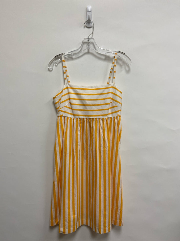 J Crew Size 6 White Yellow Striped Sleeveless Ladies Dress
