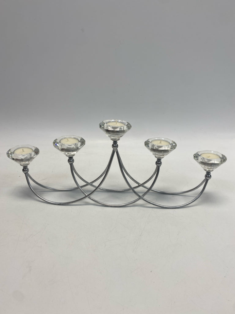 Silver Metal Candleholder(s)