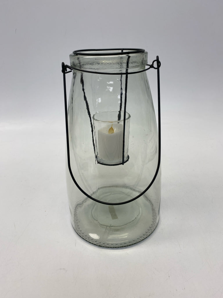 Clear Black Glass/Metal Candleholder(s)